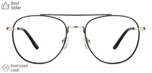 Load image into Gallery viewer, Black Aviator Full Rim Unisex Eyeglasses by John Jacobs Computer Glasses-141754