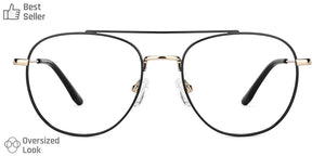 Black Aviator Full Rim Unisex Eyeglasses by John Jacobs Computer Glasses-141754