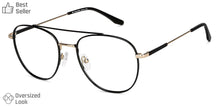 Load image into Gallery viewer, Black Aviator Full Rim Unisex Eyeglasses by John Jacobs Computer Glasses-141754