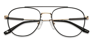 Black Aviator Full Rim Unisex Eyeglasses by John Jacobs Computer Glasses-141754