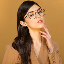 Load image into Gallery viewer, Black Aviator Full Rim Unisex Eyeglasses by John Jacobs Computer Glasses-141754
