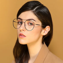 Load image into Gallery viewer, Black Aviator Full Rim Unisex Eyeglasses by John Jacobs Computer Glasses-141754