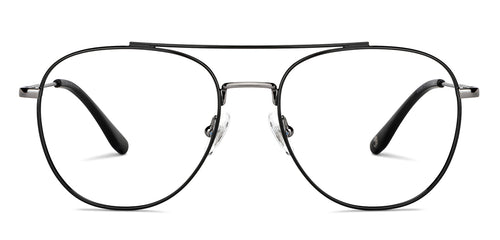 Black Aviator Full Rim Unisex Eyeglasses by John Jacobs-147702