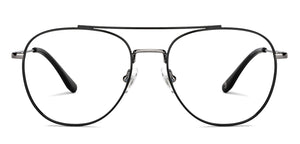 Black Aviator Full Rim Unisex Eyeglasses by John Jacobs-147702