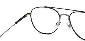Black Aviator Full Rim Unisex Eyeglasses by John Jacobs-147702