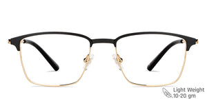 Black Rectangle Full Rim Unisex Eyeglasses by John Jacobs-147704