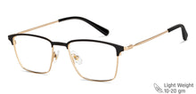 Load image into Gallery viewer, Black Rectangle Full Rim Unisex Eyeglasses by John Jacobs-147704