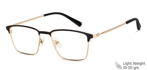 Black Rectangle Full Rim Unisex Eyeglasses by John Jacobs-147704
