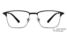 Load image into Gallery viewer, Gunmetal Rectangle Full Rim Unisex Eyeglasses by John Jacobs-147705