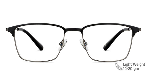 Gunmetal Rectangle Full Rim Unisex Eyeglasses by John Jacobs-147705