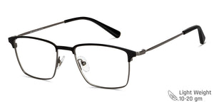 Gunmetal Rectangle Full Rim Unisex Eyeglasses by John Jacobs-147705