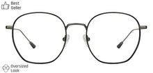 Load image into Gallery viewer, Black Hexagonal Full Rim Unisex Eyeglasses by John Jacobs-128666