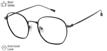 Load image into Gallery viewer, Black Hexagonal Full Rim Unisex Eyeglasses by John Jacobs-128666