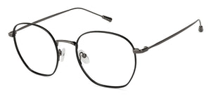 Black Hexagonal Full Rim Unisex Eyeglasses by John Jacobs-128666