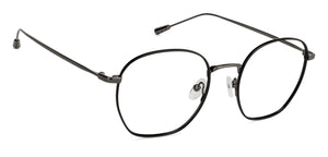 Black Hexagonal Full Rim Unisex Eyeglasses by John Jacobs-128666
