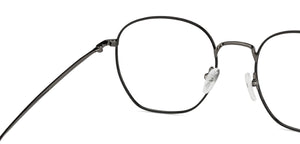 Black Hexagonal Full Rim Unisex Eyeglasses by John Jacobs-128666