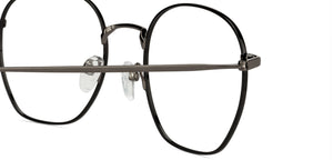 Black Hexagonal Full Rim Unisex Eyeglasses by John Jacobs-128666