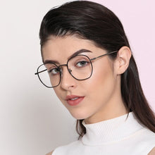 Load image into Gallery viewer, Black Hexagonal Full Rim Unisex Eyeglasses by John Jacobs-128666