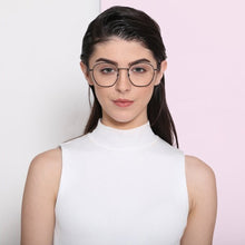 Load image into Gallery viewer, Black Hexagonal Full Rim Unisex Eyeglasses by John Jacobs-128666