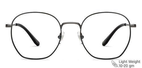 Gunmetal Round Full Rim Unisex Eyeglasses by John Jacobs-147706
