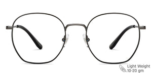 Gunmetal Round Full Rim Unisex Eyeglasses by John Jacobs-147706