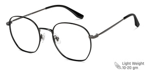 Gunmetal Round Full Rim Unisex Eyeglasses by John Jacobs-147706