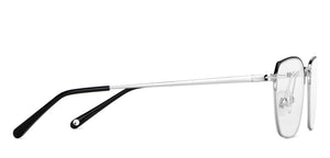 Black Rectangle Half Rim Unisex Eyeglasses by John Jacobs-147707