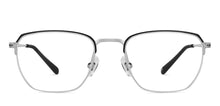 Load image into Gallery viewer, Black Rectangle Half Rim Unisex Eyeglasses by John Jacobs-147707