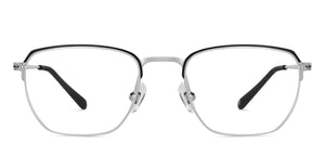Black Rectangle Half Rim Unisex Eyeglasses by John Jacobs-147707