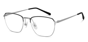 Black Rectangle Half Rim Unisex Eyeglasses by John Jacobs-147707