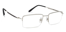 Load image into Gallery viewer, Silver Rectangle Half Rim Unisex Eyeglasses by John Jacobs-130040