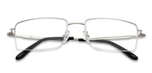 Load image into Gallery viewer, Silver Rectangle Half Rim Unisex Eyeglasses by John Jacobs-130040