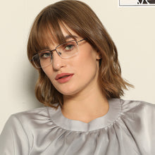 Load image into Gallery viewer, Grey Rectangle Half Rim Medium Unisex Eyeglasses by John Jacobs-137368