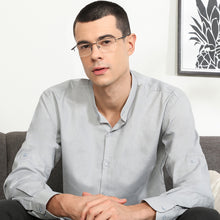 Load image into Gallery viewer, Grey Rectangle Half Rim Medium Unisex Eyeglasses by John Jacobs-137368