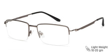 Load image into Gallery viewer, Grey Rectangle Half Rim Medium Unisex Eyeglasses by John Jacobs-137368