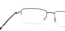 Load image into Gallery viewer, Grey Rectangle Half Rim Medium Unisex Eyeglasses by John Jacobs-137368