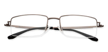 Load image into Gallery viewer, Grey Rectangle Half Rim Medium Unisex Eyeglasses by John Jacobs-137368