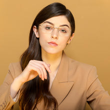 Load image into Gallery viewer, Gold Rectangle Half Rim Unisex Eyeglasses by John Jacobs JJ-203528