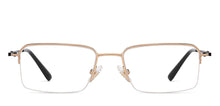 Load image into Gallery viewer, Gold Rectangle Half Rim Unisex Eyeglasses by John Jacobs JJ-203528