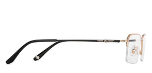 Gold Rectangle Half Rim Unisex Eyeglasses by John Jacobs JJ-203528