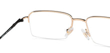 Load image into Gallery viewer, Gold Rectangle Half Rim Unisex Eyeglasses by John Jacobs JJ-203528