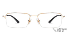 Load image into Gallery viewer, Gold Rectangle Half Rim Unisex Eyeglasses by John Jacobs-147685