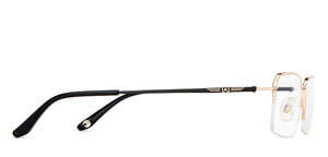 Gold Rectangle Half Rim Unisex Eyeglasses by John Jacobs-147685