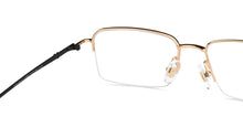 Load image into Gallery viewer, Gold Rectangle Half Rim Unisex Eyeglasses by John Jacobs-147685