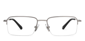 Gunmetal Rectangle Half Rim Unisex Eyeglasses by John Jacobs-201383