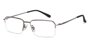 Gunmetal Rectangle Half Rim Unisex Eyeglasses by John Jacobs-201383
