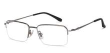 Load image into Gallery viewer, Gunmetal Rectangle Half Rim Unisex Eyeglasses by John Jacobs-201383