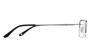 Gunmetal Rectangle Half Rim Unisex Eyeglasses by John Jacobs-201383
