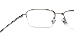 Gunmetal Rectangle Half Rim Unisex Eyeglasses by John Jacobs-201383