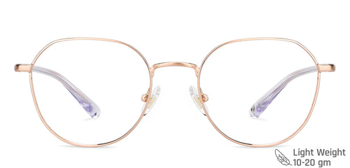 Gold Hexagonal Full Rim Unisex Eyeglasses by John Jacobs-146387